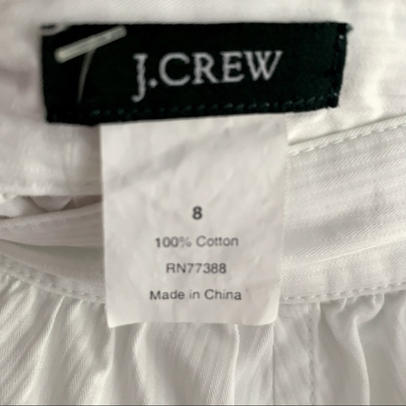 J.Crew white cotton circle skirt with bow tie and zip at hip NEW Size 8 - Picture 7 of 10